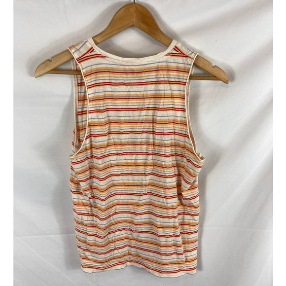 Madewell Whisper Cotton V-Neck Pocket Striped Tank Top small - Picture 5 of 5